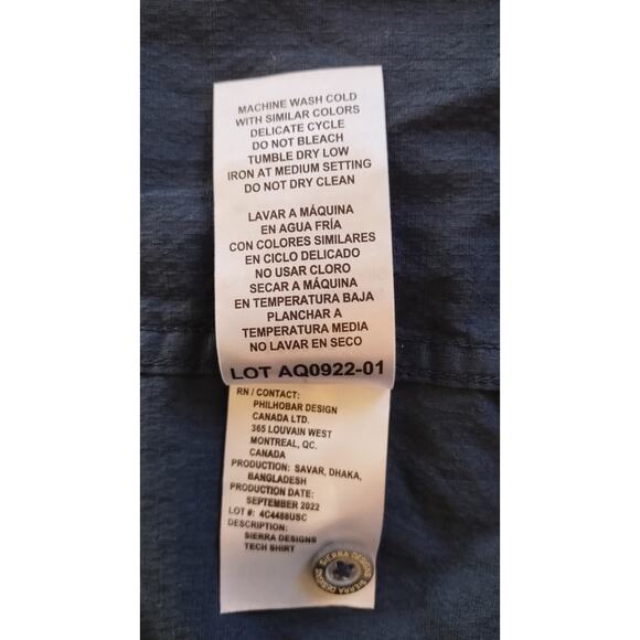 Sierra Designs Short Sleeve Button Up Shirt Men Large Blue. - Picture 8 of 12